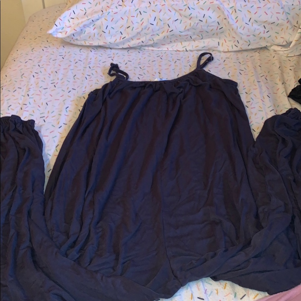 blue jumpsuit